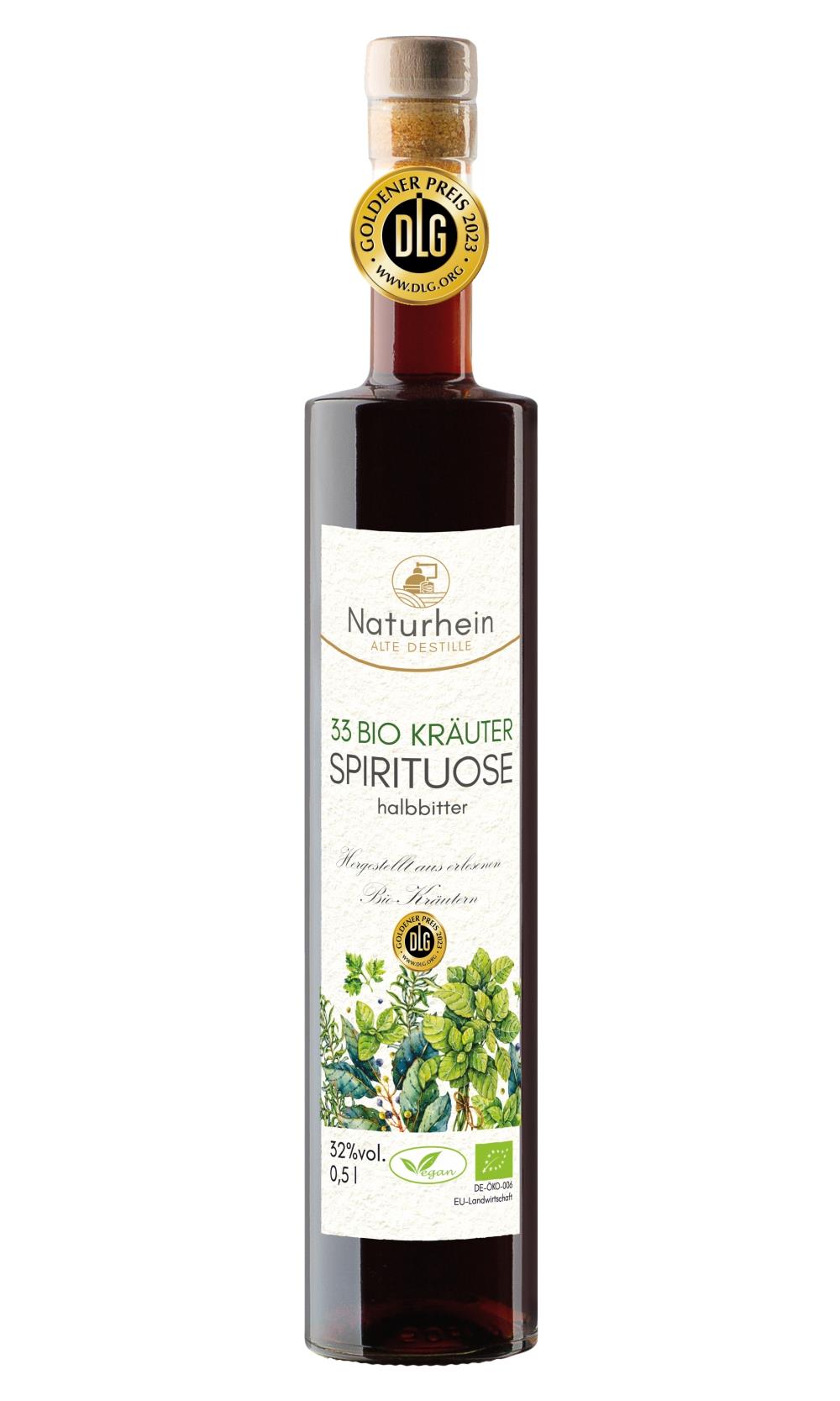 33 Bio Kraeuter 0.5 l, 32vol%