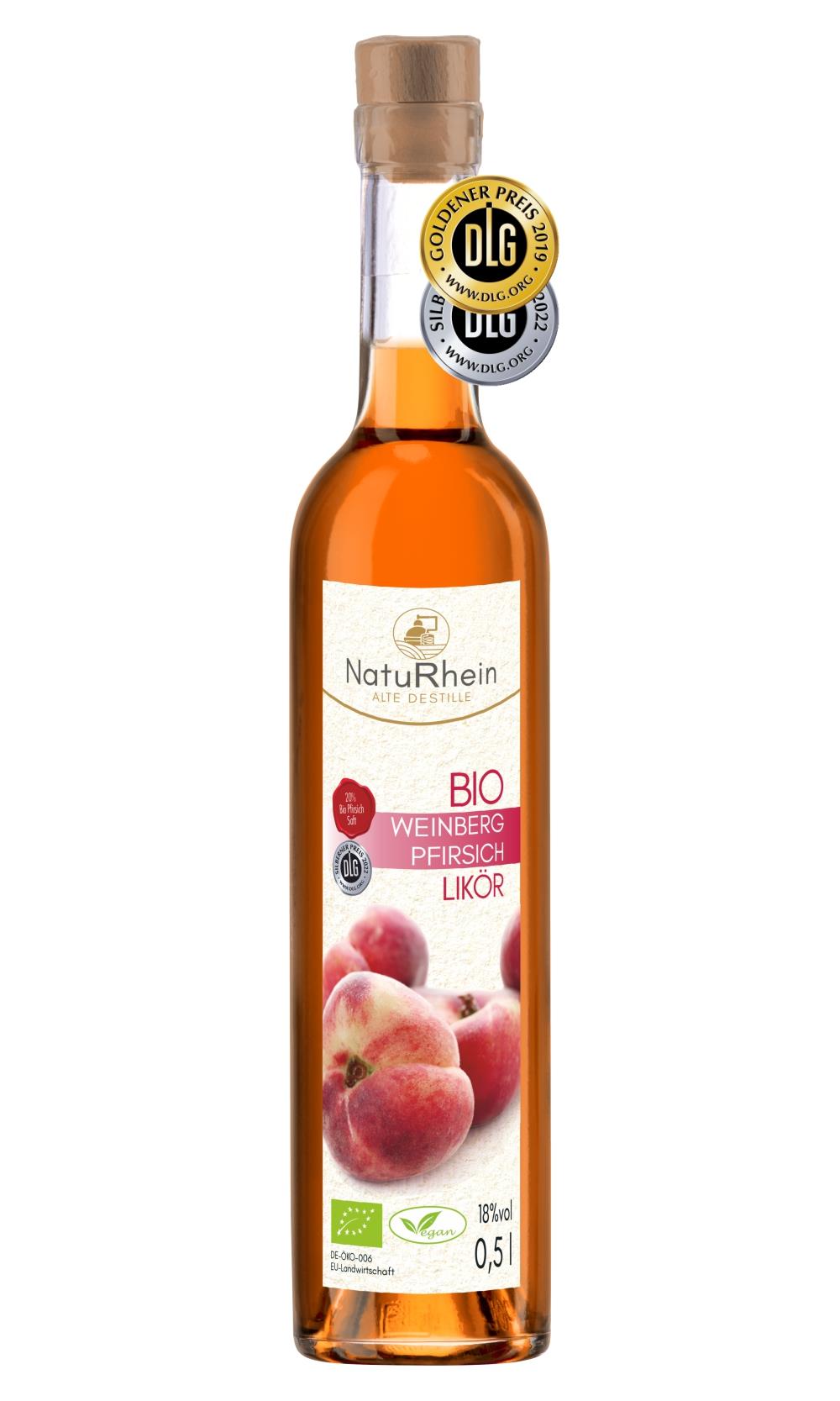 Bio Weinbergpfirsich Likör – sonnige Pfirsichnote, 20 % Bio Pfirsichsaft