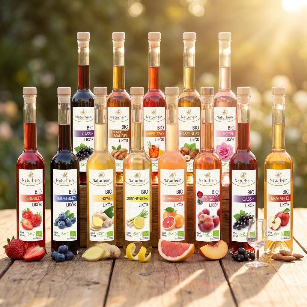 Likör Probierset 12 x 100 ml – 11 Sorten in Bio, Tasting Set vegan Geschenk