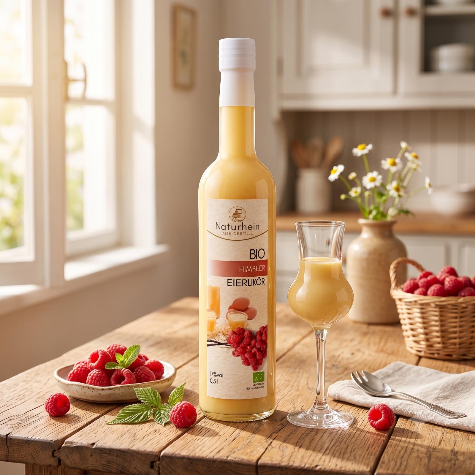 Bio Eierlikör Probierset 4x500ml Himbeere Amaretto Kakao Kaffee