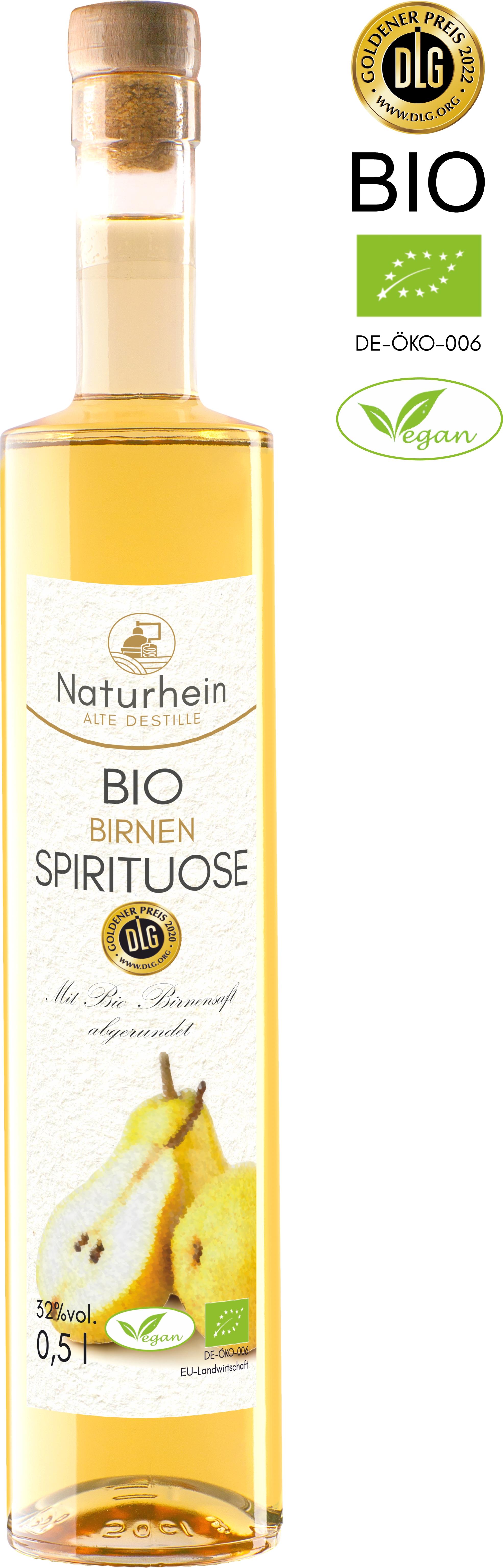 Vegane Bio Birnen Spirituose mit Bio Birnensaft. Ausgezeichnet mit der goldenen Medaille der DLG